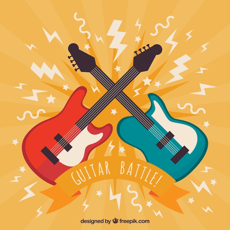 Free Vector guitars battle background