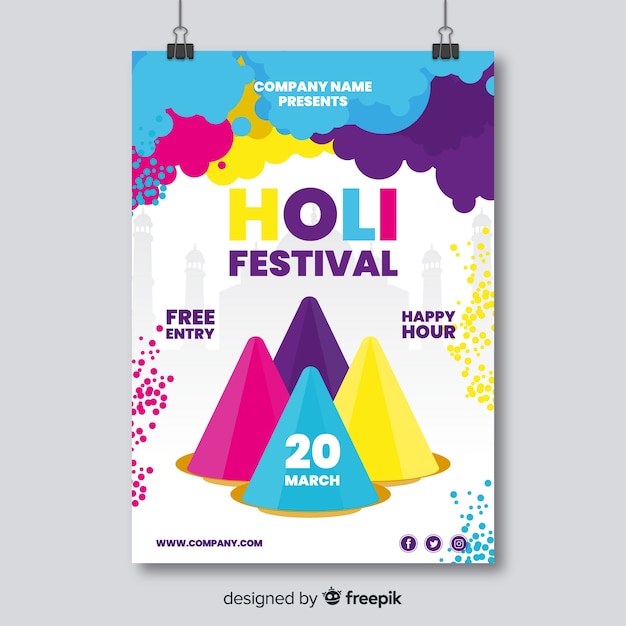 Gulal holi party poster