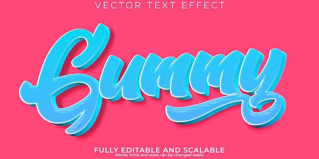 Free vector gummy candy text effect editable sugar and jelly text style