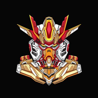 頭蓋骨の頭のロボットサイバーパンクスタイルのイラスト プレミアムベクター 頭蓋骨の頭のロボットサイバーパンクスタイルのイラスト プレミアムベクター