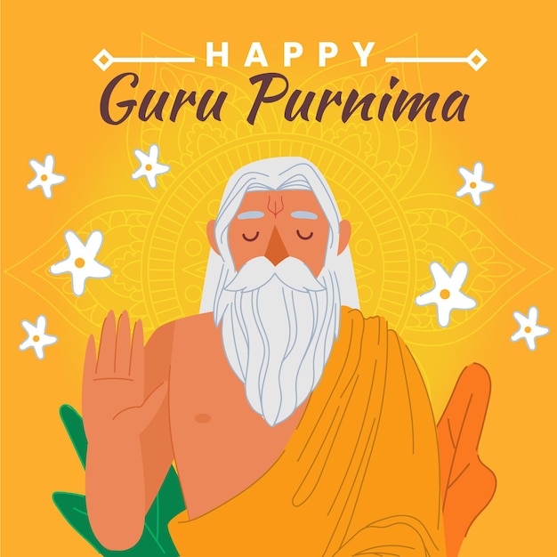 Vettore gratuito guru purnima illustrazione