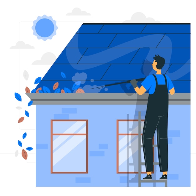 Free vector gutter cleaning concept illustration