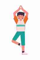 Free vector guy practicing yoga world health day