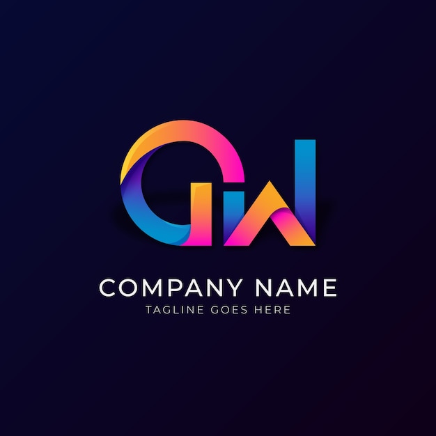 Free vector gw logo design template