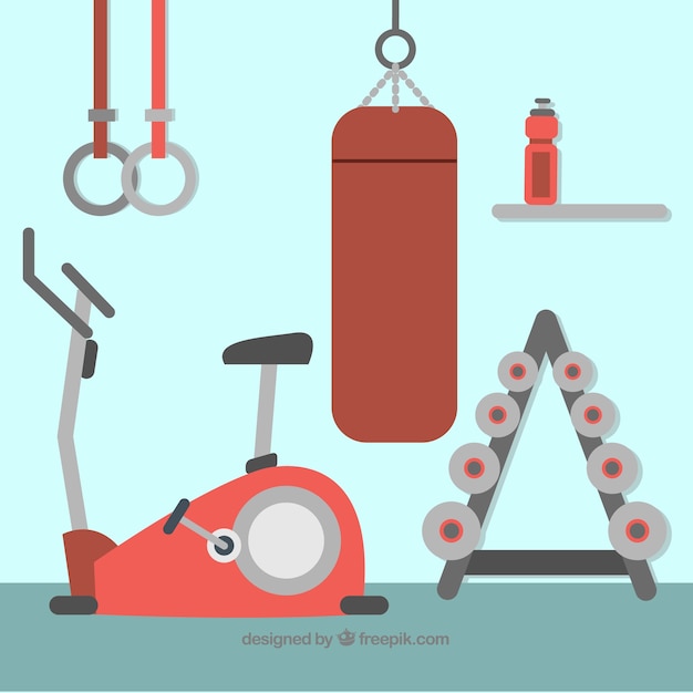 Free vector gym background with different machines to exercise