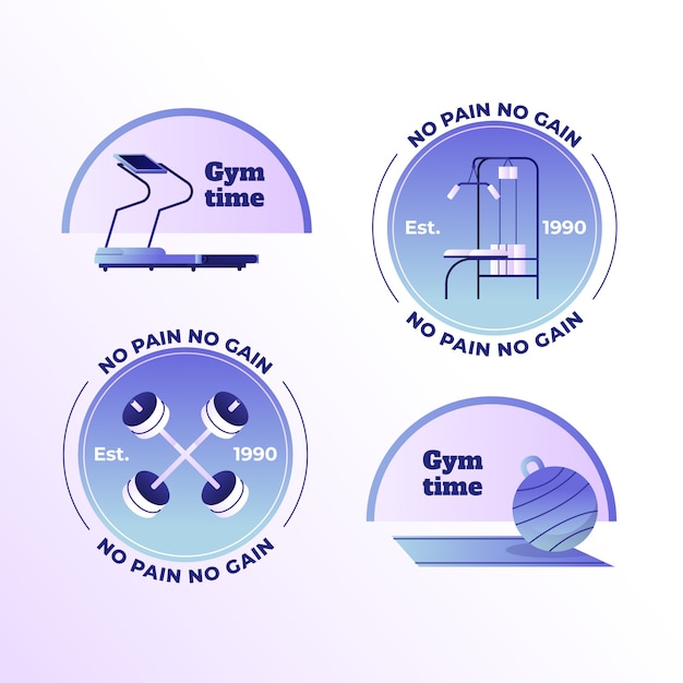 Vettore gratuito design del modello di badge da palestra