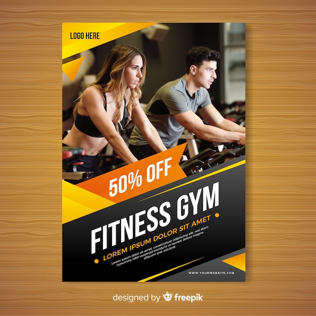 Free vector gym brochure template