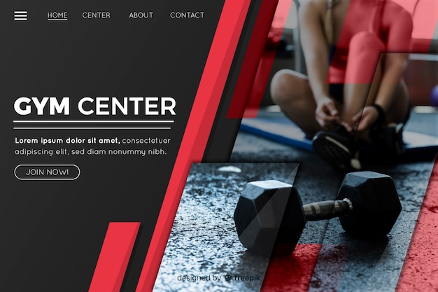 Gym center gym promotion landing page