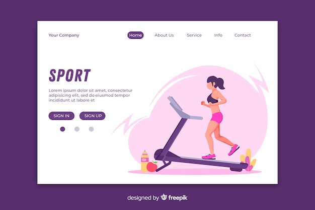 Gym center landing page template