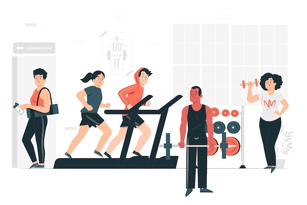 Free vector gym concept illustration