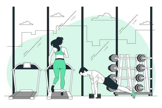 Free vector gym concept illustration