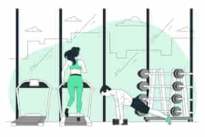 Free vector gym concept illustration