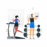 Free vector gym concept illustration