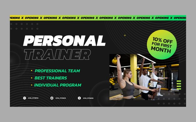 gym  facebook ad template design