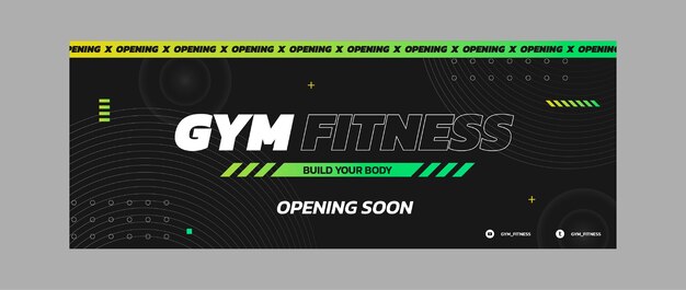 Free vector gym  facebook cover template design