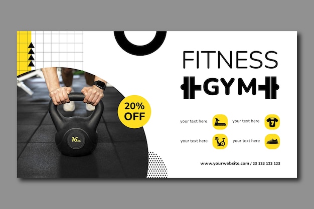 Free vector gym facebook post template design