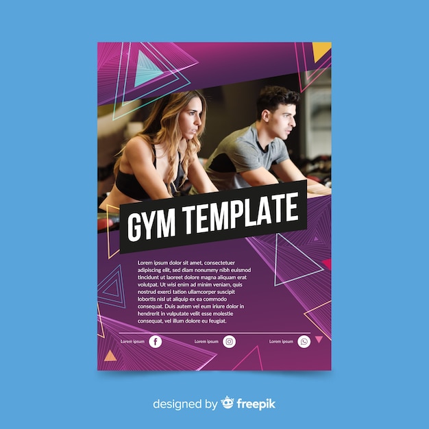 Free vector gym flyer brochure