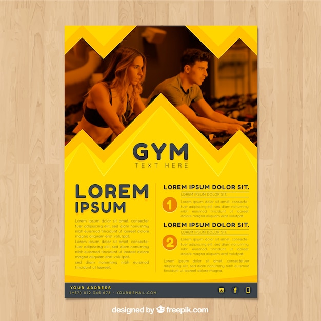 Free vector gym flyer template in flat style