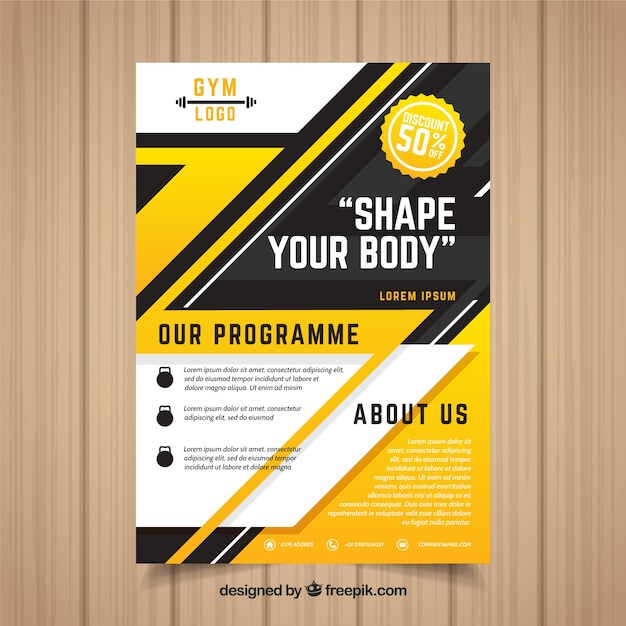 Gym flyer template with modern design