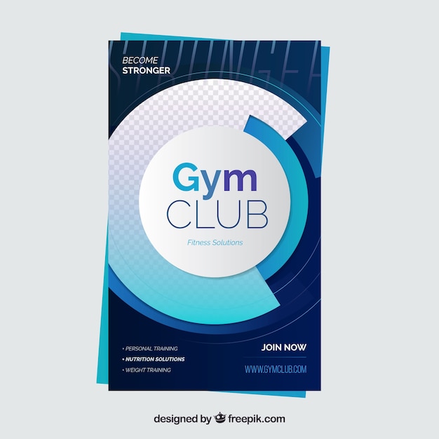 Free vector gym flyer template with modern style