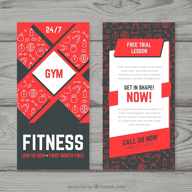 Free vector gym flyer template