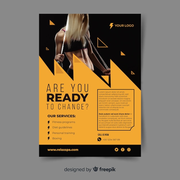 Free vector gym flyer template