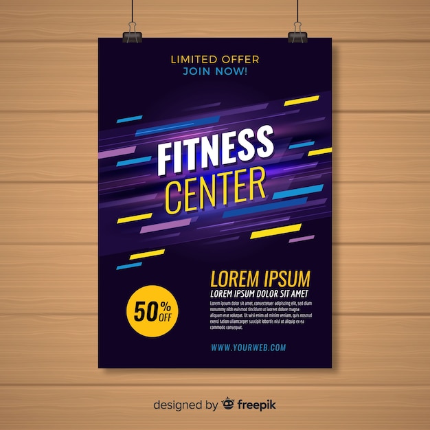 Free vector gym flyer template