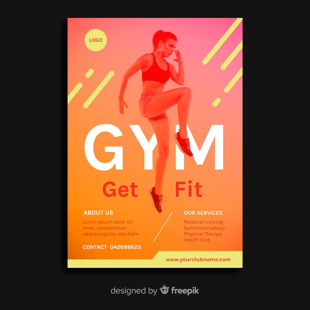 Free vector gym flyer template