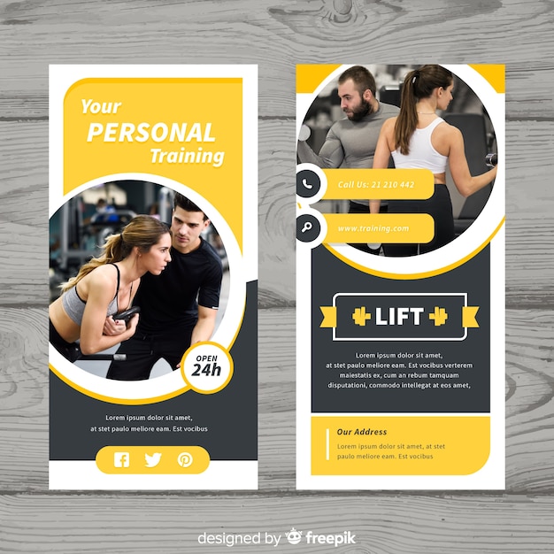 Free vector gym flyer template