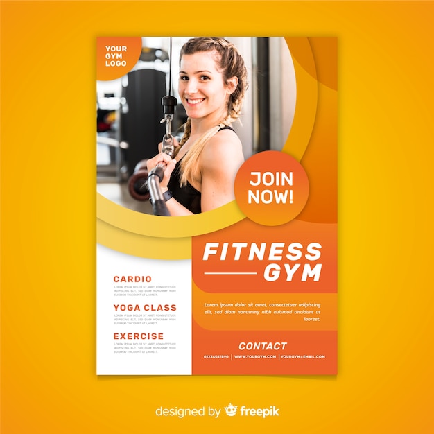 Free vector gym flyer template