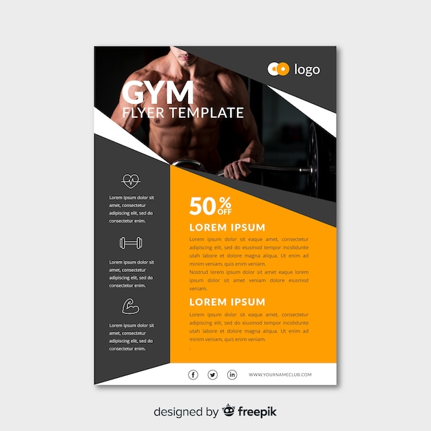 Free vector gym flyer template