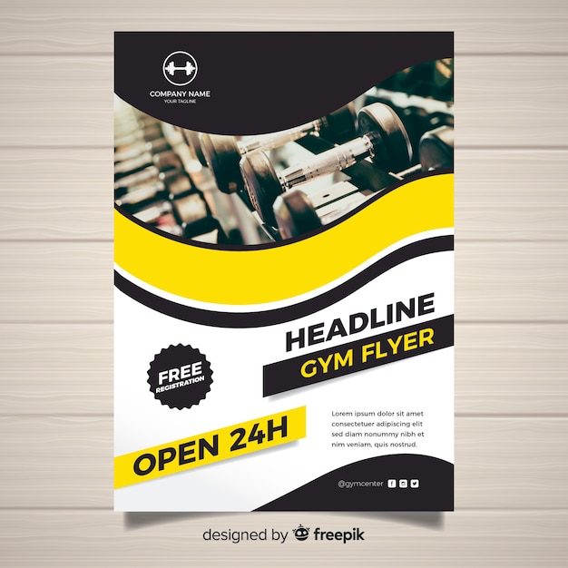 Free vector gym flyer template