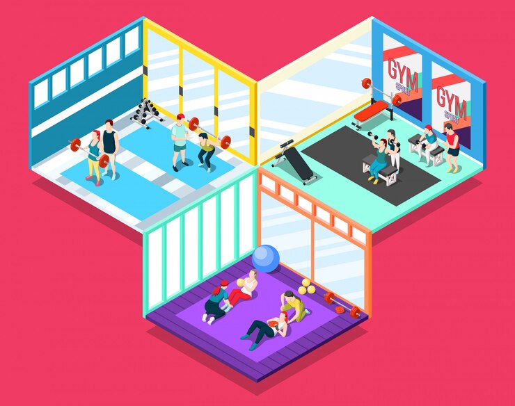 Free Vector gym isometric  concept