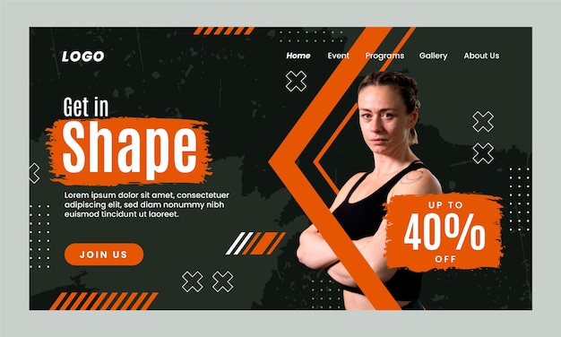 Gym landing page template design