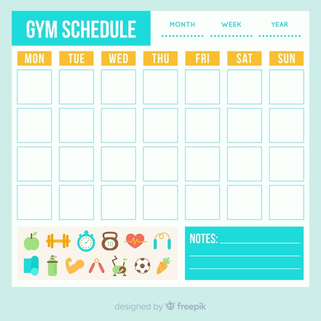 Gym schedule template
