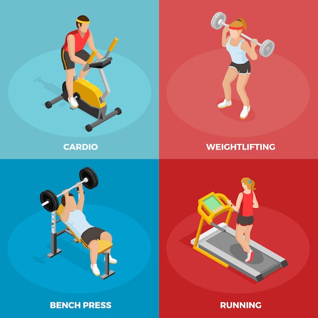 Free vector gym sport isometric concept