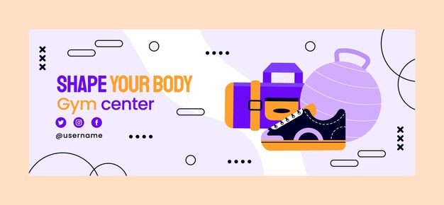 Gym training   facebook cover template