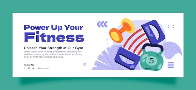 Gym training  facebook cover template