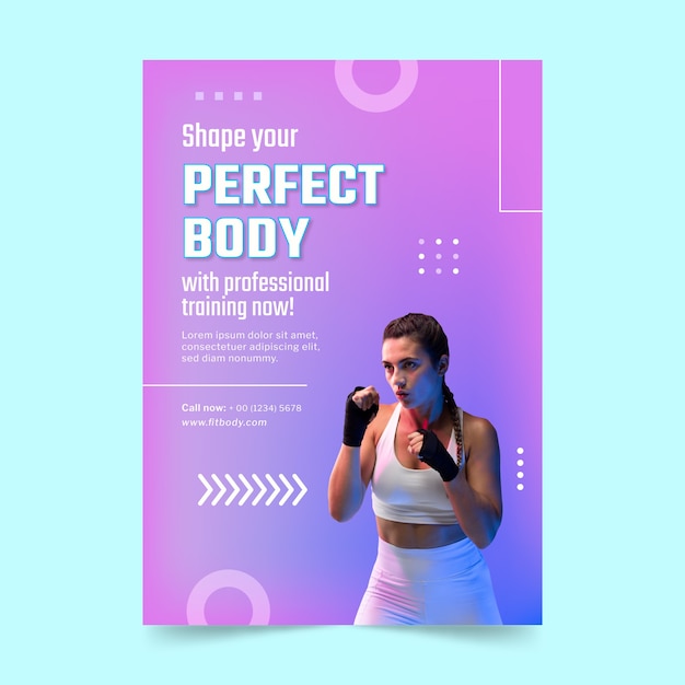 Gym training poster template