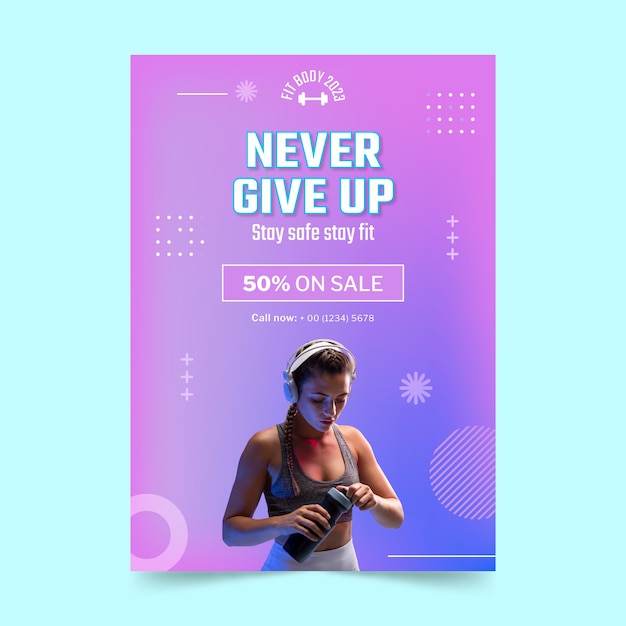 Gym training poster template