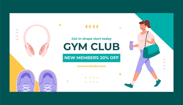 Gym training  sale banner template