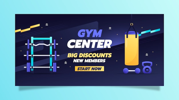 Gym training  sale banner template