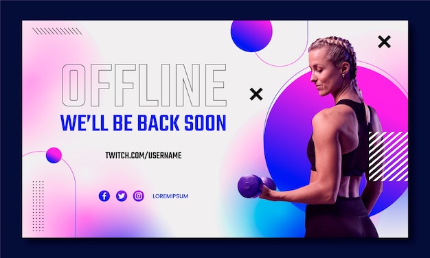 Free vector gym training twitch background