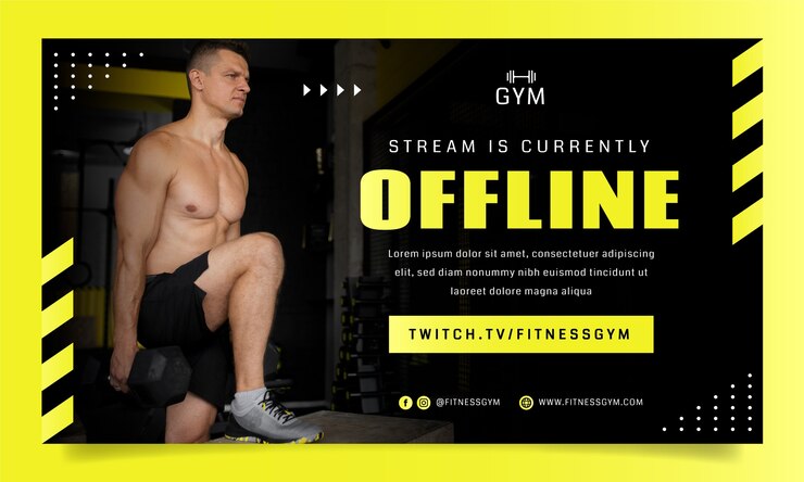 Free Vector gym training  twitch background