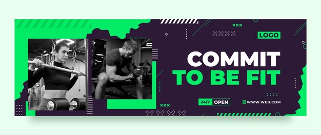 Gym training  twitter header  template