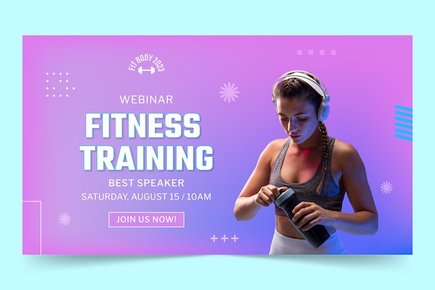 Free vector gym training webinar template