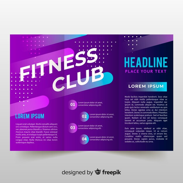 Gym trifold brochure template