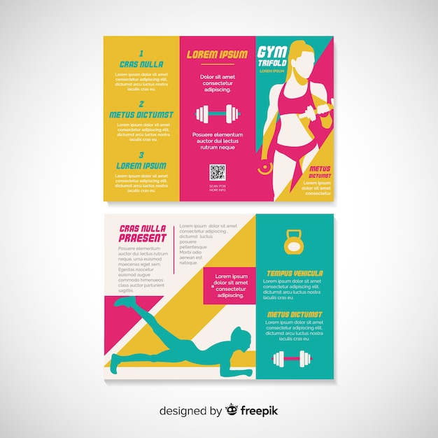 gym trifold brochure template