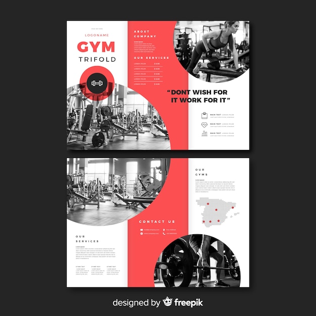 Gym trifold brochure template