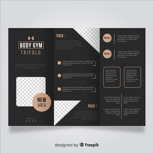 gym trifold brochure